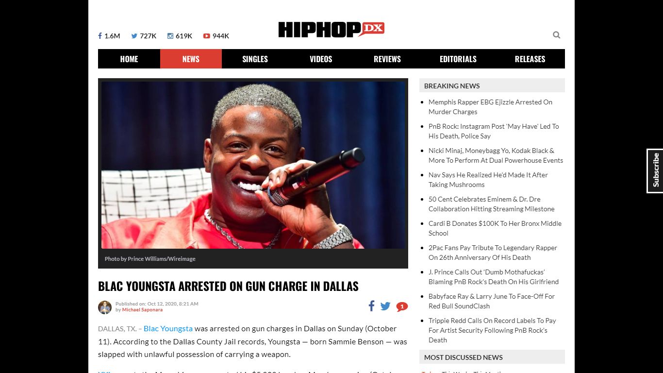 Blac Youngsta Arrested On Gun Charge In Dallas | HipHopDX